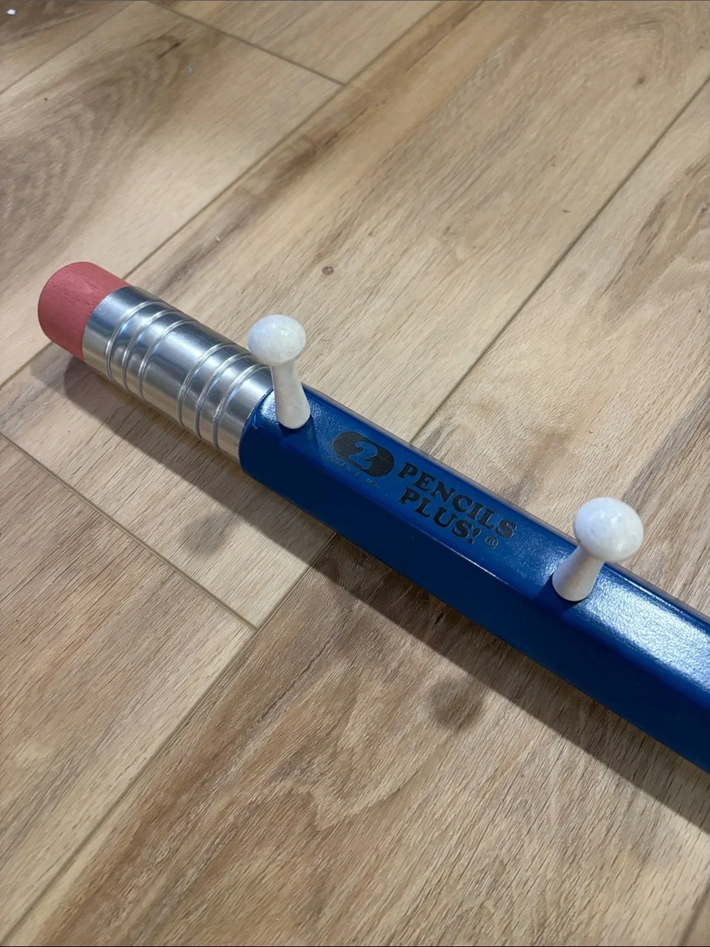 Oversized Blue Pencil with Pink Eraser Wall Hooks